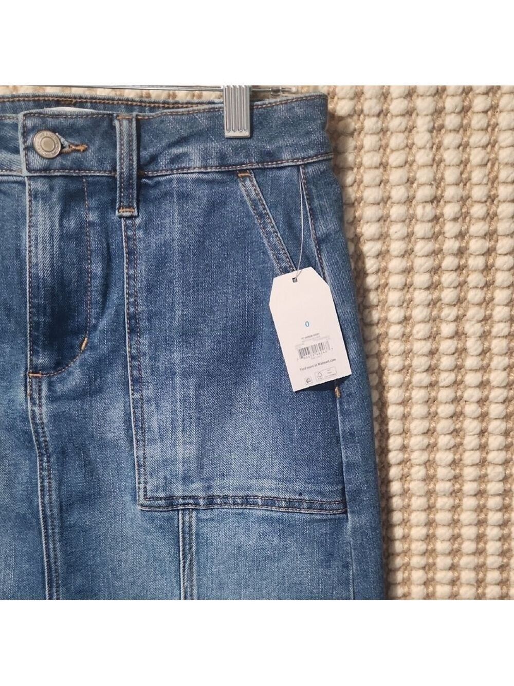 Time and Tru Denim Skirt with Button Detail - Picture 2 of 4